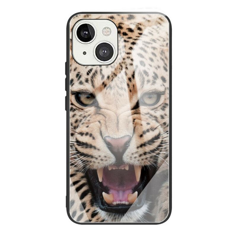 Deksel Til iPhone 13 Leopard Herdet Glass