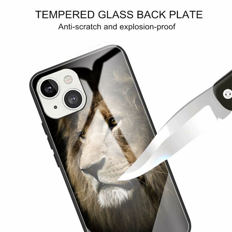 Deksel Til iPhone 13 Løvehode Herdet Glass