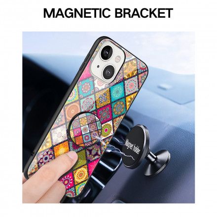 Deksel Til iPhone 13 Magnetisk Patchworkholder