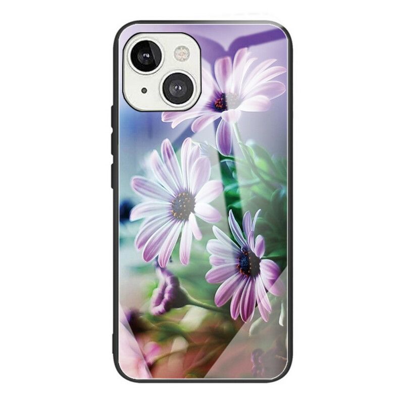 Deksel Til iPhone 13 Realistiske Blomster Herdet Glass