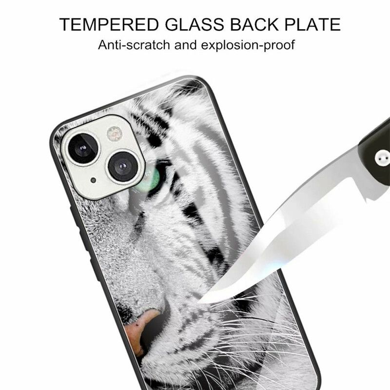 Deksel Til iPhone 13 Tiger Herdet Glass