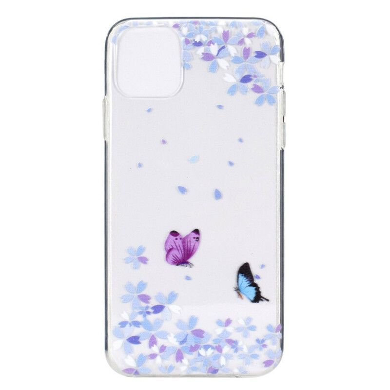 Deksel Til iPhone 13 Transparente Sommerfugler Og Blomster