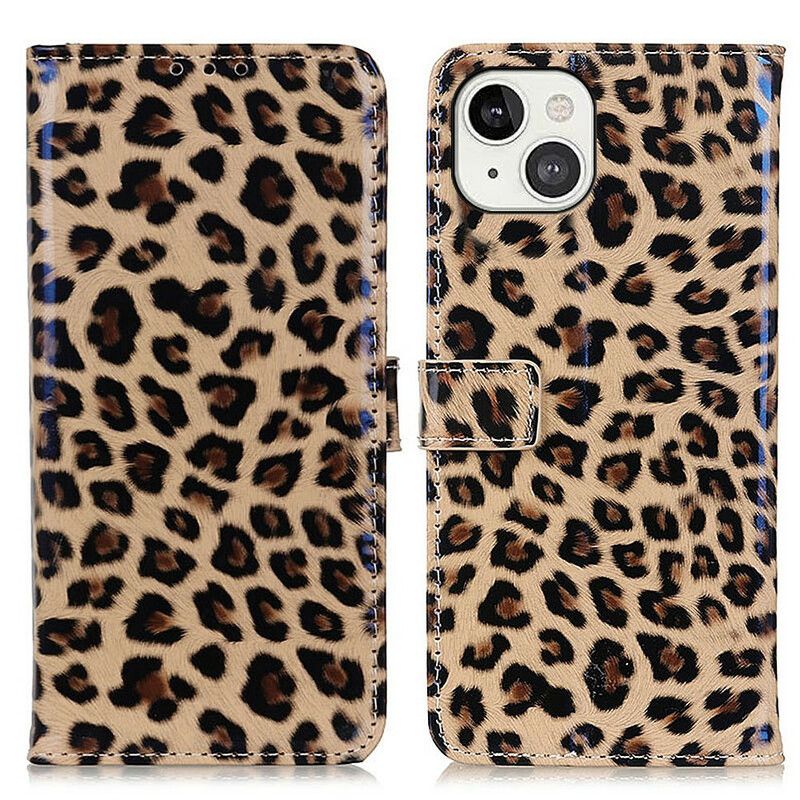 Folio Deksel Til iPhone 13 Leopard