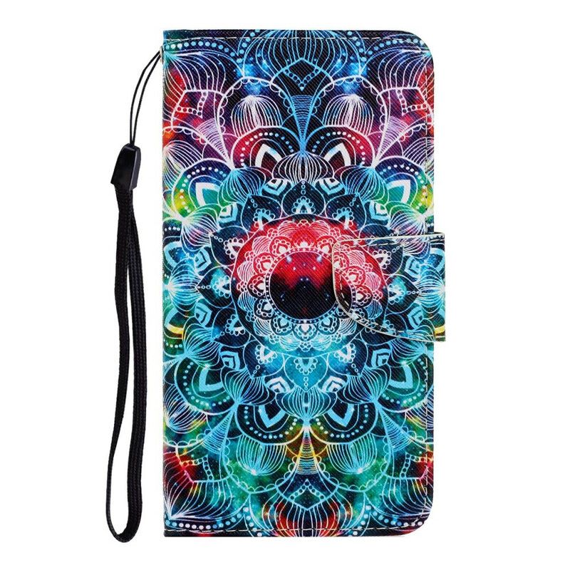 Folio Deksel Til iPhone 13 Med Kjede Flashy Strappy Mandala