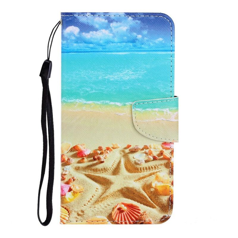 Folio Deksel Til iPhone 13 Med Kjede Thong Beach