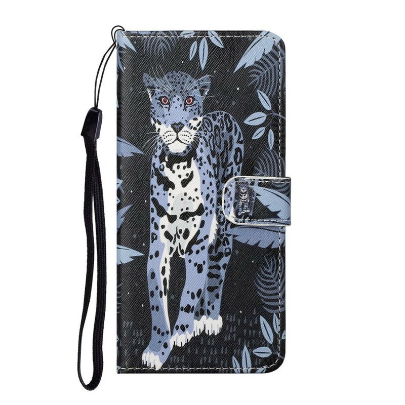 Folio Deksel Til iPhone 13 Med Kjede Thong Leopard