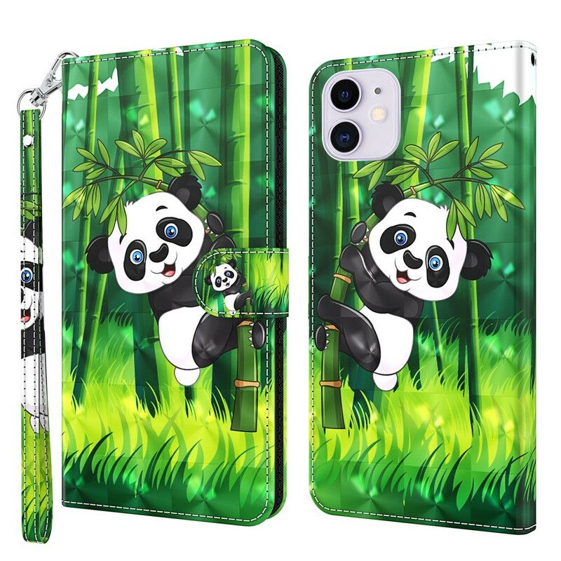 Folio Deksel Til iPhone 13 Panda Og Bambus