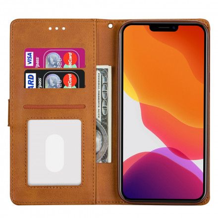 Lærdeksel Til iPhone 13 Lommebok Med Snor