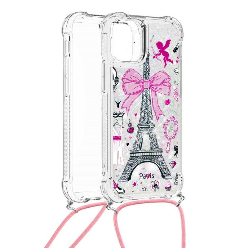Mobildeksel Til iPhone 13 Med Snor Med Eiffeltårnsnor