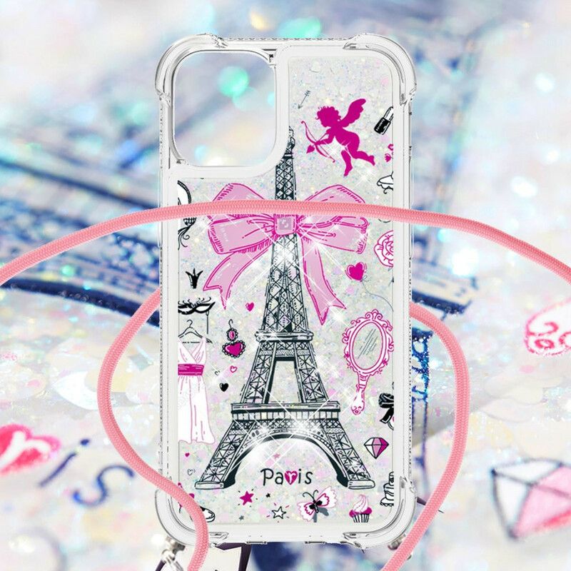 Mobildeksel Til iPhone 13 Med Snor Med Eiffeltårnsnor