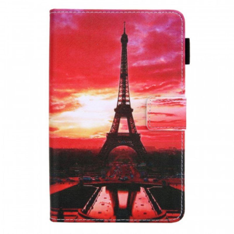 Folio Deksel Til Samsung Galaxy Tab A8 (2021) Solnedgang Eiffeltårnet