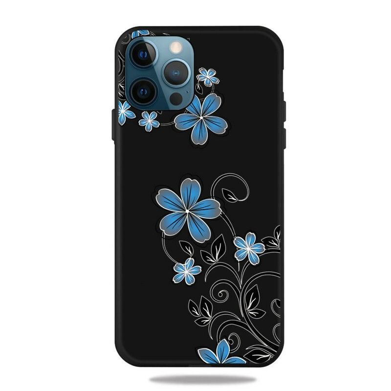 Deksel Til iPhone 13 Pro Max Blå Blomster