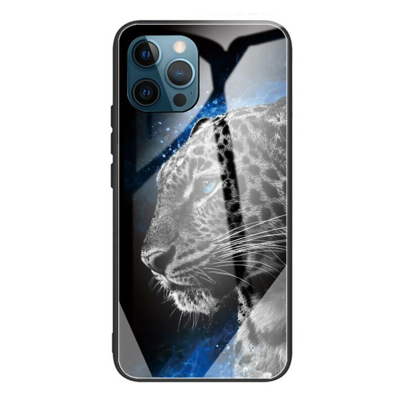 Deksel Til iPhone 13 Pro Max Feline Ansikt Herdet Glass