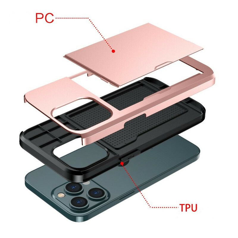 Deksel Til iPhone 13 Pro Max Glidelåskortholder