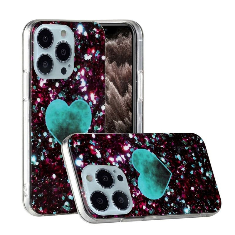 Deksel Til iPhone 13 Pro Max Glitter Marmor