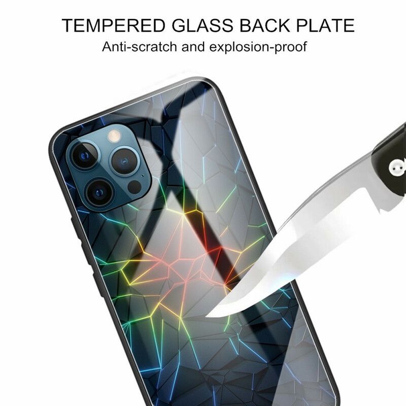 Deksel Til iPhone 13 Pro Max Herdet Glass Geometri