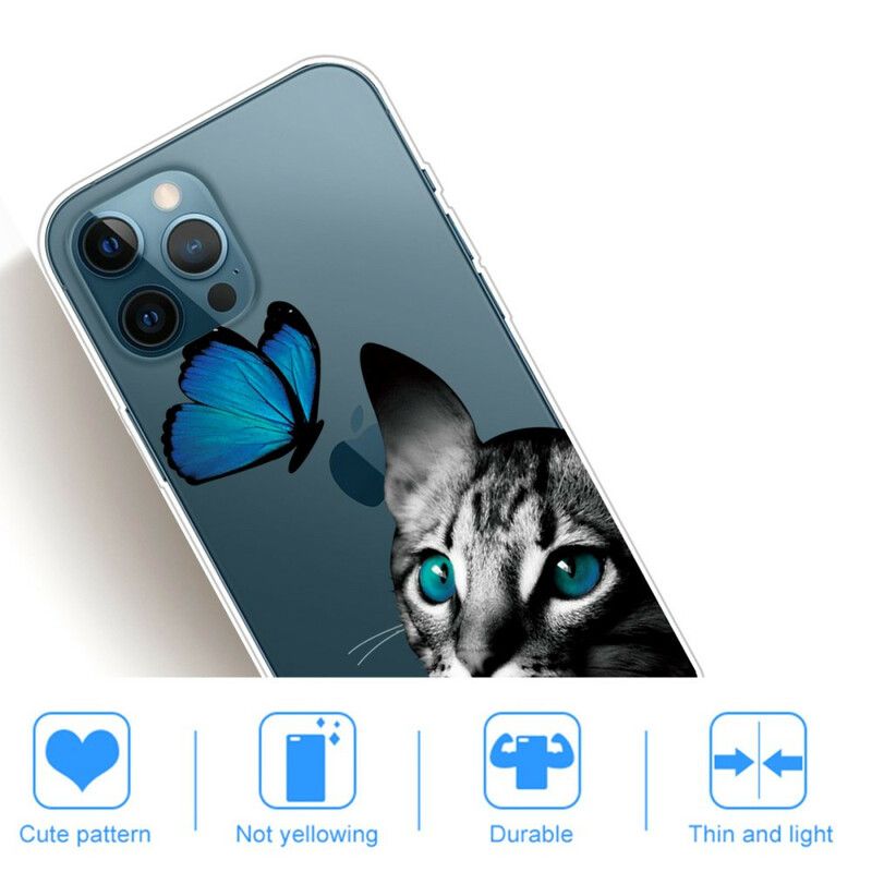 Deksel Til iPhone 13 Pro Max Katt Og Sommerfugl