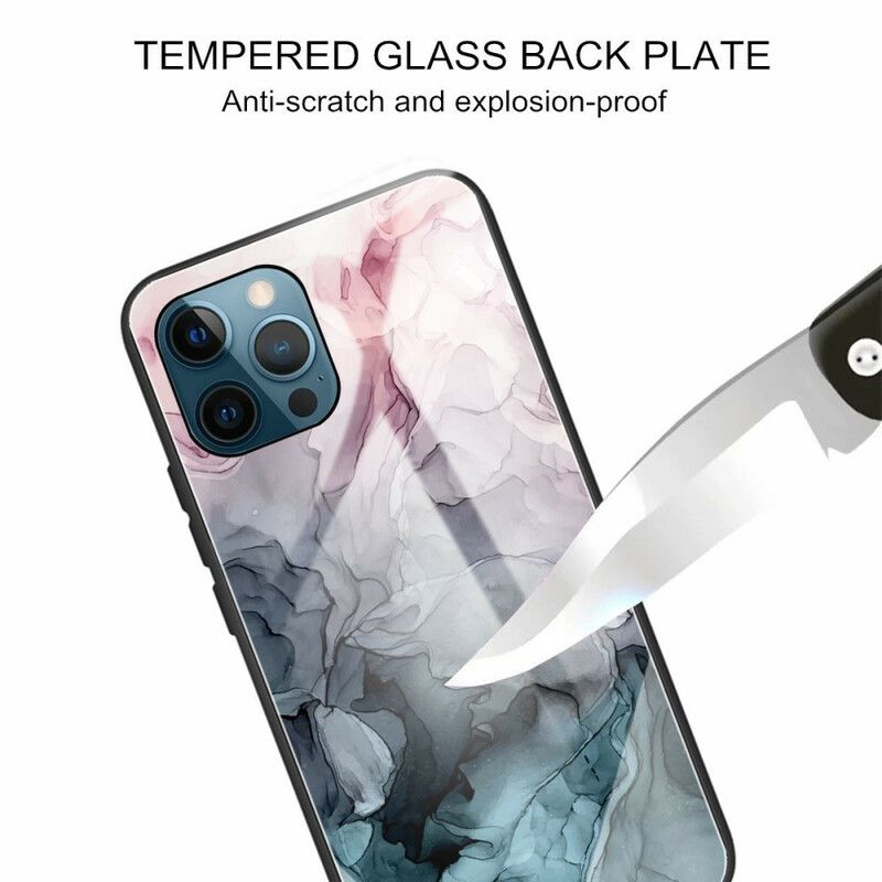 Deksel Til iPhone 13 Pro Max Marmor Herdet Glass