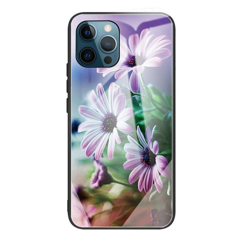 Deksel Til iPhone 13 Pro Max Realistiske Blomster Herdet Glass