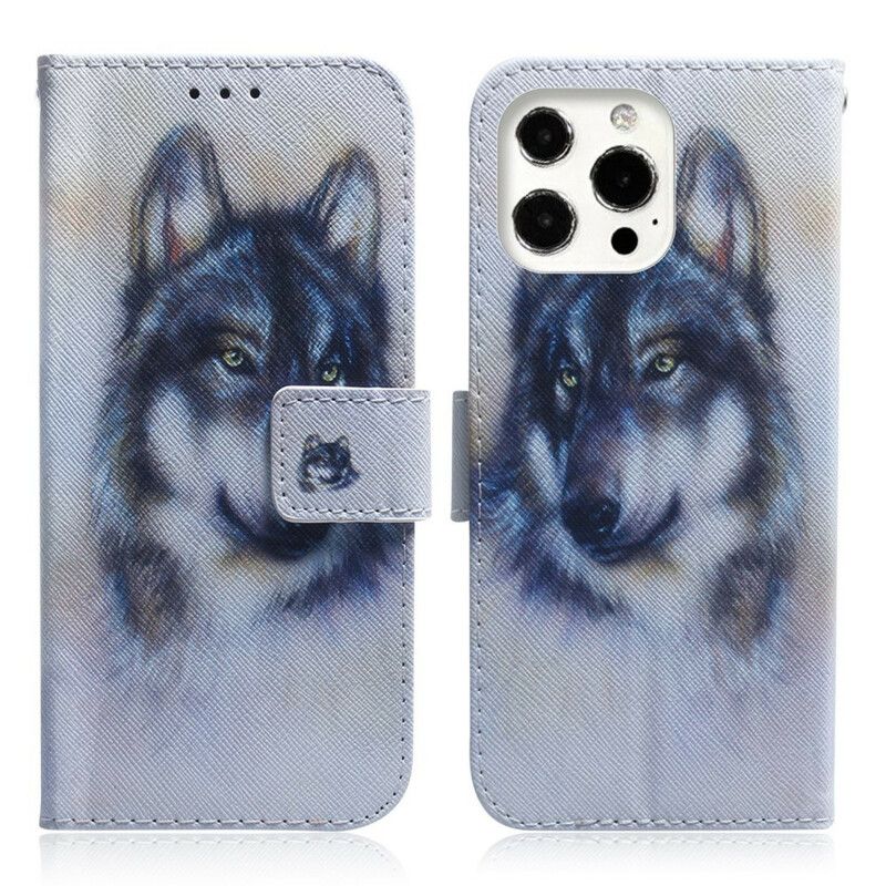 Folio Deksel Til iPhone 13 Pro Max Canine Gaze