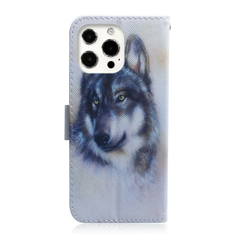 Folio Deksel Til iPhone 13 Pro Max Canine Gaze