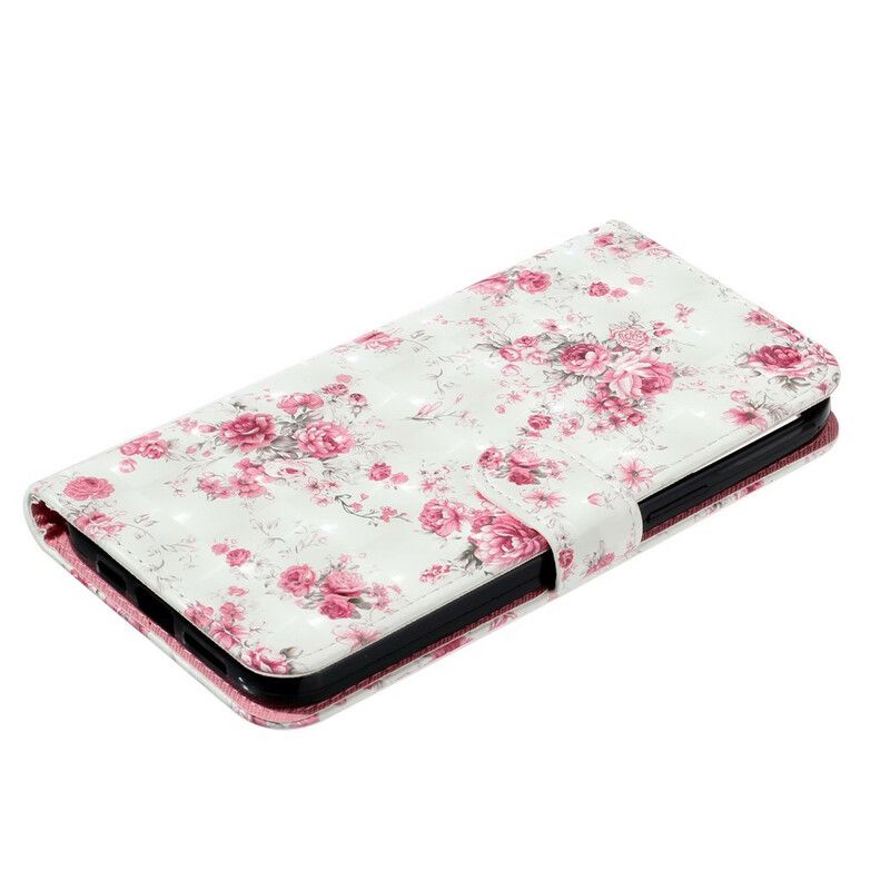 Folio Deksel Til iPhone 13 Pro Max Med Kjede Blomster Lysflekker Med Stropp