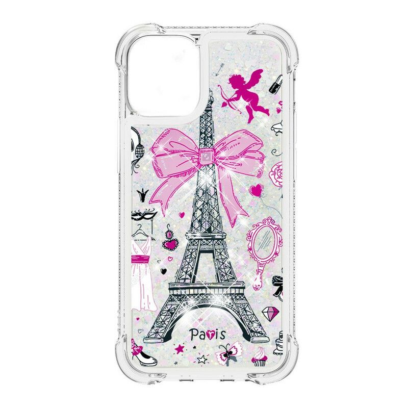 Mobildeksel Til iPhone 13 Pro Max Eiffeltårnet Glitter