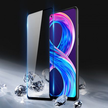 Realme 8/8 Pro Black Edges Skjermbeskytter I Herdet Glass