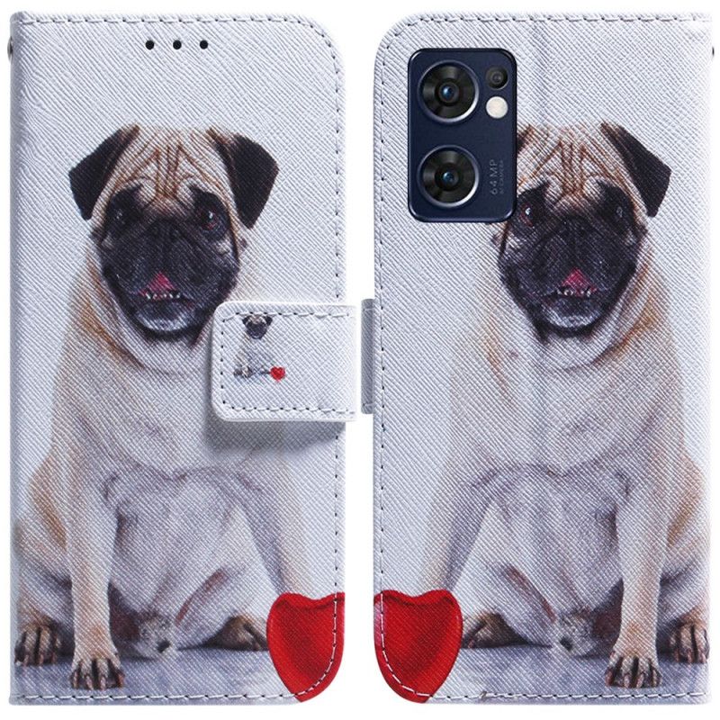 Folio Deksel Til Oppo Find X5 Lite Pug Dog