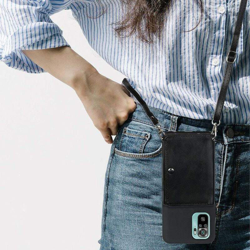 Deksel Til Xiaomi Redmi Note 10 / 10S Crossbody-kortholder