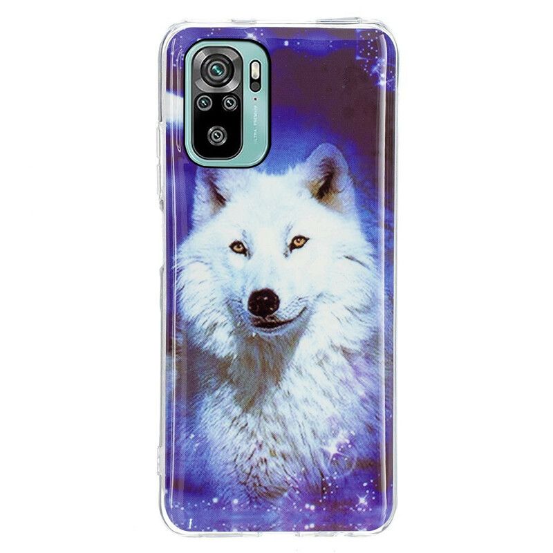 Deksel Til Xiaomi Redmi Note 10 / 10S Fluorescerende Wolf Series