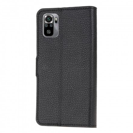 Folio Deksel Til Xiaomi Redmi Note 10 / 10S Litchi Grain Leather Effect