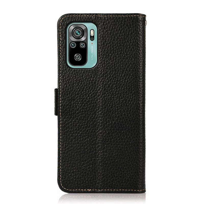 Folio Deksel Til Xiaomi Redmi Note 10 / 10S Litchi Leather Khazneh Rfid