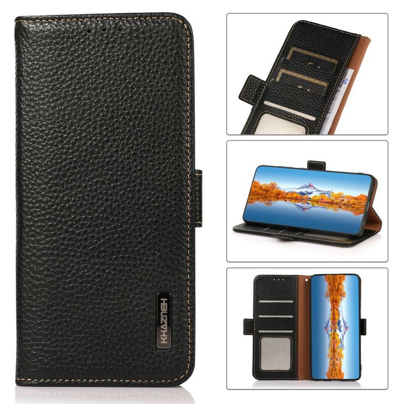 Folio Deksel Til Xiaomi Redmi Note 10 / 10S Litchi Leather Khazneh Rfid