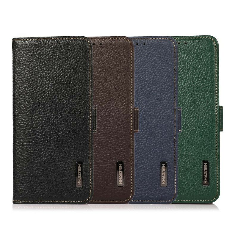 Folio Deksel Til Xiaomi Redmi Note 10 / 10S Litchi Leather Khazneh Rfid