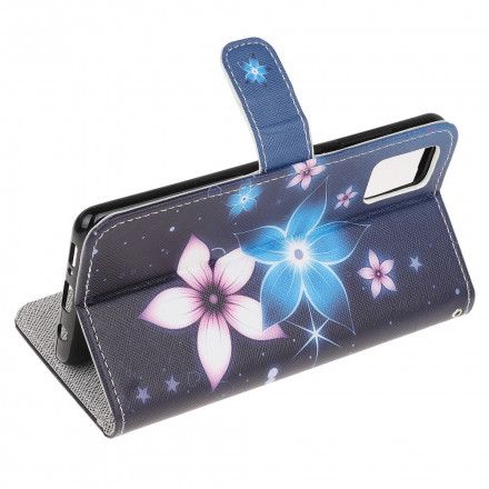 Folio Deksel Til Xiaomi Redmi Note 10 / 10S Med Kjede Lunar Strap Blomster