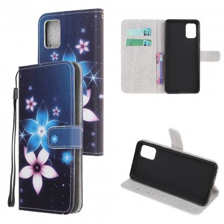 Folio Deksel Til Xiaomi Redmi Note 10 / 10S Med Kjede Lunar Strap Blomster