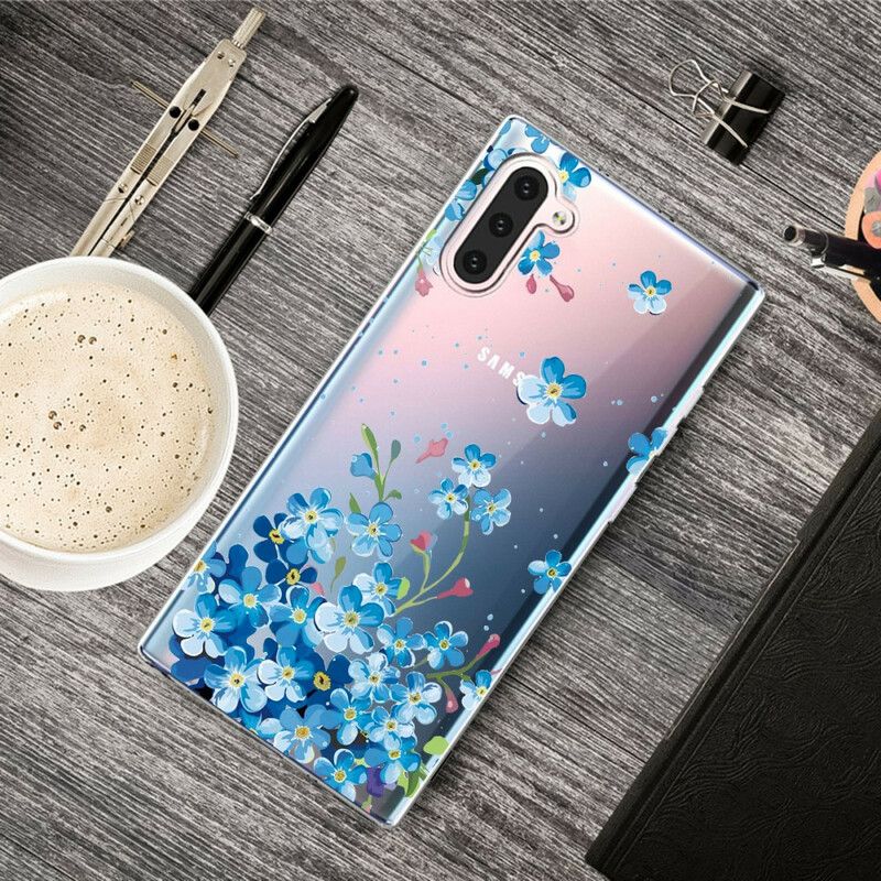 Mobildeksel Til Samsung Galaxy Note 10 Blå Blomster