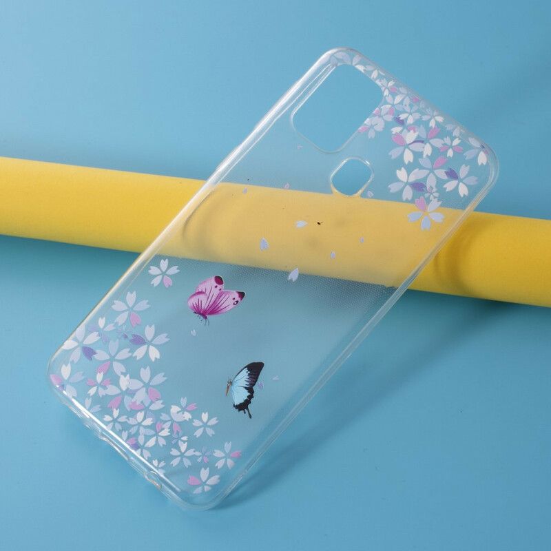 Deksel Til Samsung Galaxy M31 Transparente Sommerfugler Og Blomster