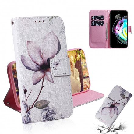 Folio Deksel Til Motorola Edge 20 Gammel Roseblomst