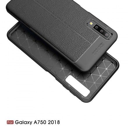 Deksel Til Samsung Galaxy A7 Dobbellinje Litchi-skinneffekt