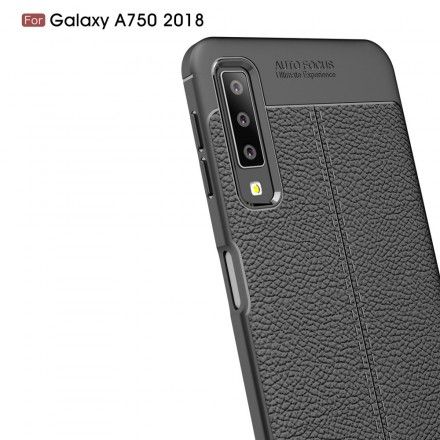 Deksel Til Samsung Galaxy A7 Dobbellinje Litchi-skinneffekt