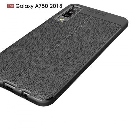 Deksel Til Samsung Galaxy A7 Dobbellinje Litchi-skinneffekt