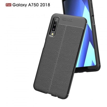 Deksel Til Samsung Galaxy A7 Dobbellinje Litchi-skinneffekt