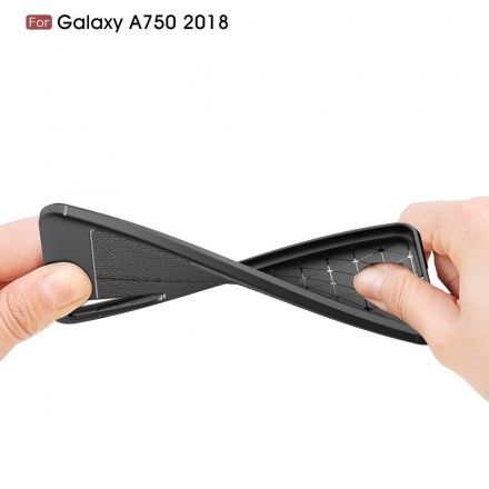 Deksel Til Samsung Galaxy A7 Dobbellinje Litchi-skinneffekt
