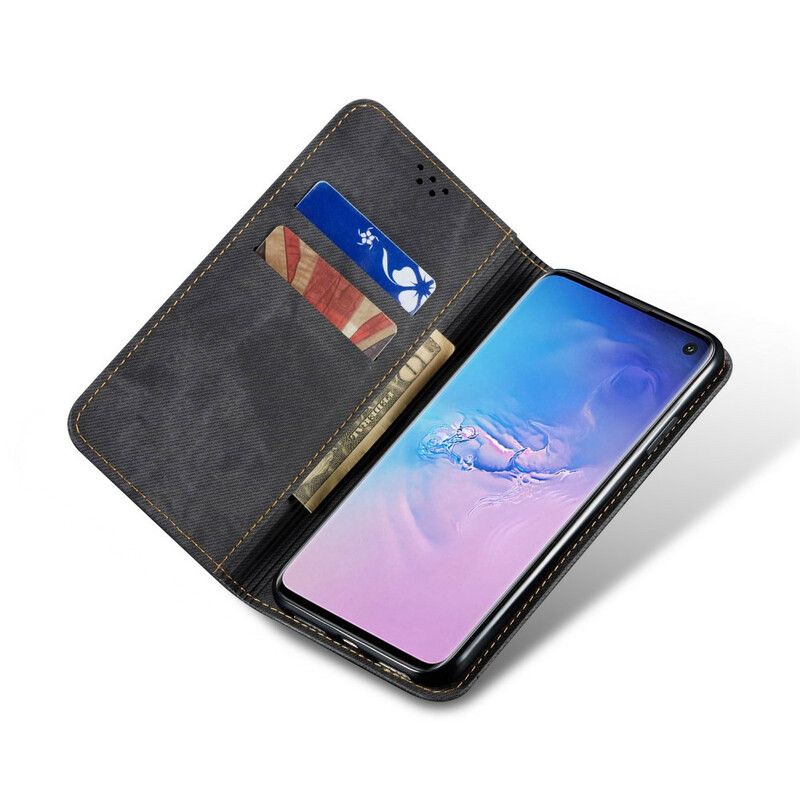 Beskyttelse Deksel Til Samsung Galaxy S10 Folio Deksel Denimstoff