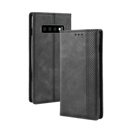 Beskyttelse Deksel Til Samsung Galaxy S10 Folio Deksel Vintage Stilisert Skinneffekt