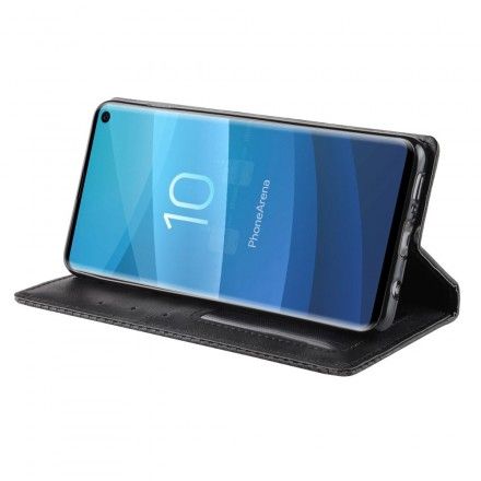 Beskyttelse Deksel Til Samsung Galaxy S10 Folio Deksel Vintage Stilisert Skinneffekt