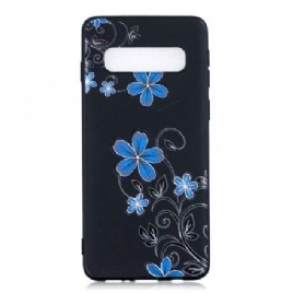 Deksel Til Samsung Galaxy S10 Blå Blomster