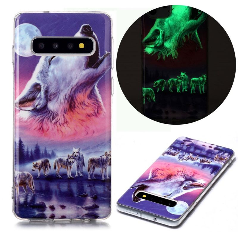 Deksel Til Samsung Galaxy S10 Fluorescerende Wolf Pack